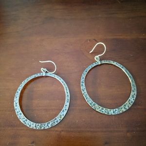 Silpada Hammered Silver Hoop Earrings